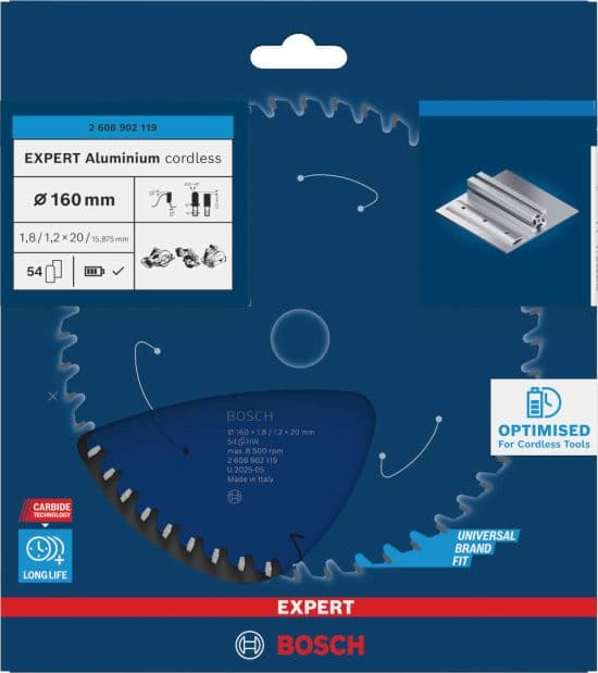Bosch EXPERT Aluminium cordless list kružne testere, 160x1.8/1.2x20mm, T54, 2608902119 - slika 2