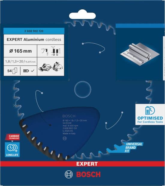 Bosch EXPERT Aluminium cordless list kružne testere, 165x1.8/1.3x20mm, T54, 2608902120 - slika 2