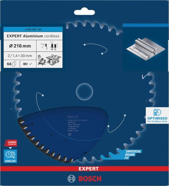 Bosch EXPERT Aluminium cordless list kružne testere, 216x2/1.4x30mm, T66, 2608902124 - slika 2