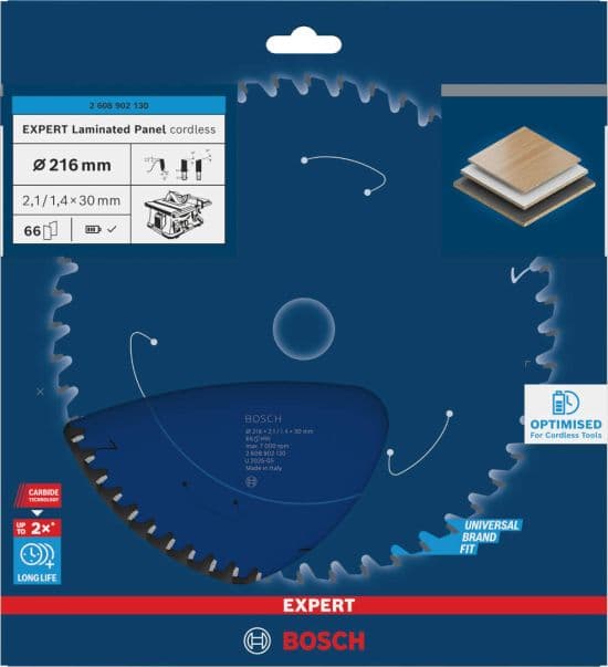Bosch EXPERT Laminated Panel cordless list kružne testere, 216x2.1/1.4x30mm, T66, 2608902130 - slika 2
