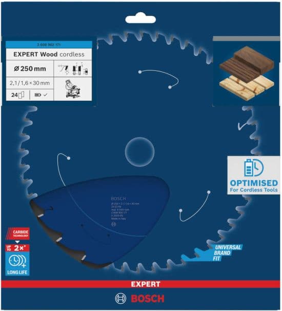 Bosch EXPERT Wood cordless list kružne testere, 250x2.1/1.6x30mm, T24, 2608902171 - slika 2
