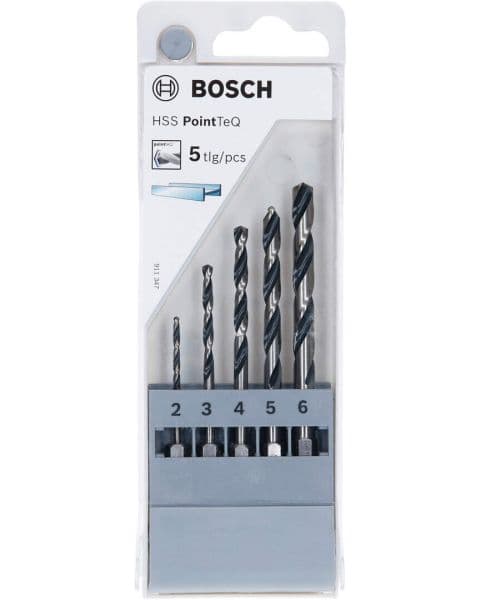 Bosch HSS spiralna burgija PointTeQ 2,0/3,0/4,0/5,0/6,0 mm sa šestougaonim HEX prihvatom pakovanje od 5 komada - 2607002824