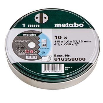 Set 10 reznih ploča za Inox Metabo 115x1x22,23 616358000