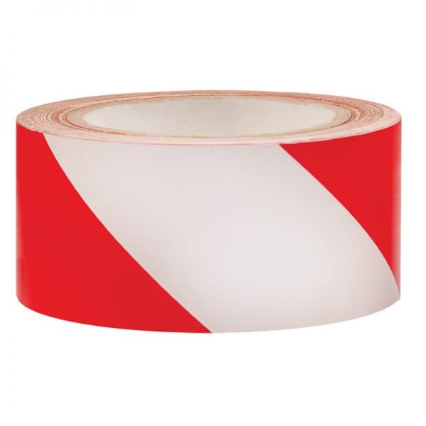 Samolepljiva signalna podna traka crveno/bela, 5 cm x 33 m