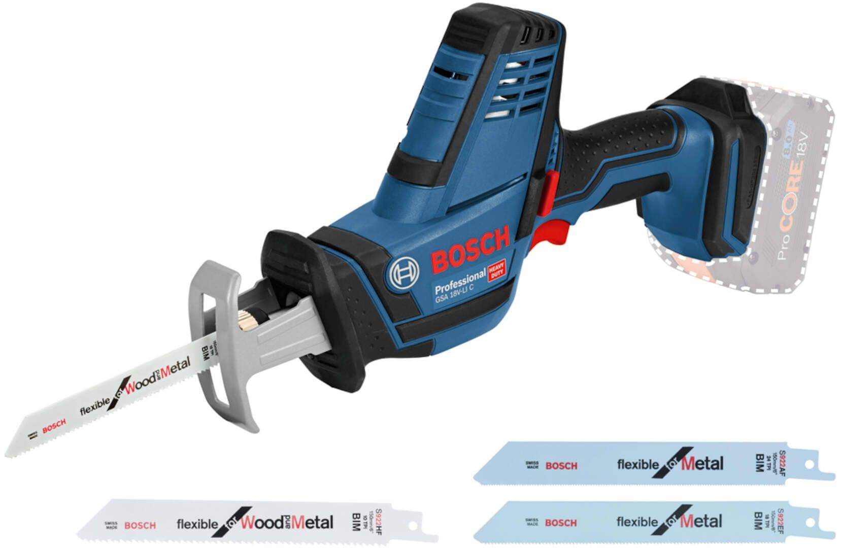 Akumulatorska univerzalna-recipro testera Bosch GSA 18V-LI C Solo, bez baterije i punjača, 06016A5004