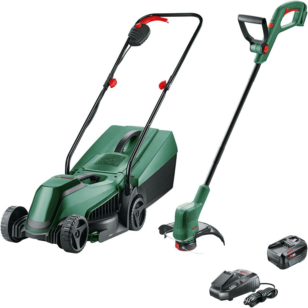 Akumulatorski trimer za travu Bosch EasyGrassCut 18V-26 + akumulatorska kosilica EasyMower 18V-32-200, 1x4,0 Ah, 06008B9D02