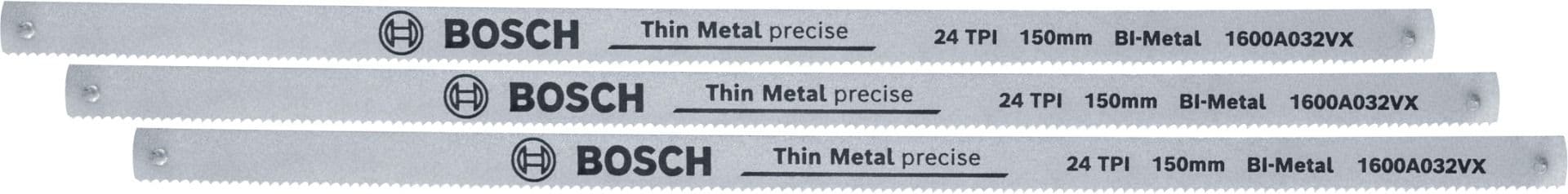 Bonsek platno 150mm 24 TPI zuba po inču, 3 kom, Bosch, 1600A032UL