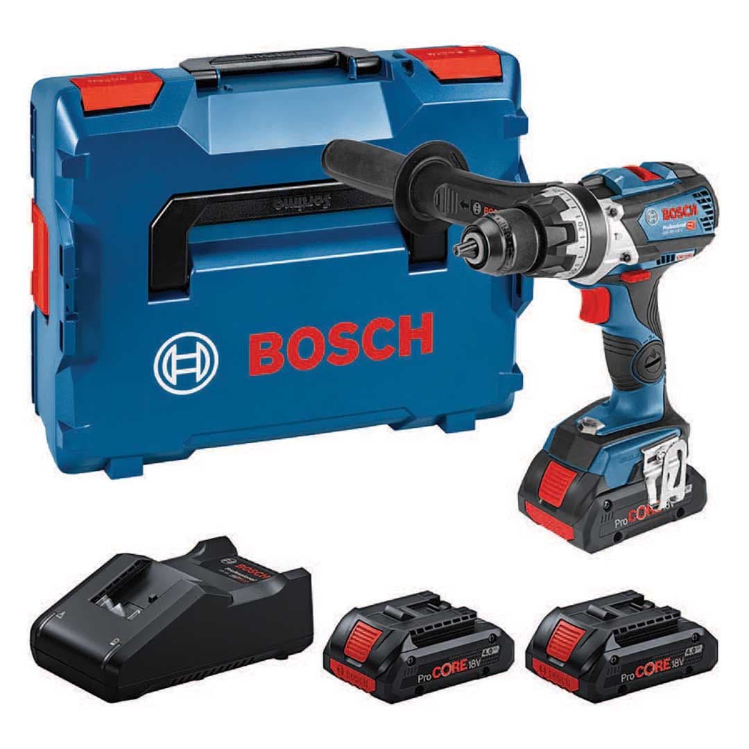Bosch akumulatorska vibraciona bušilica GSB 18V-110 C + 3x PC 18V 4.0 Ah + GAL 18V-40 + L-BOXX, 0615A5002X