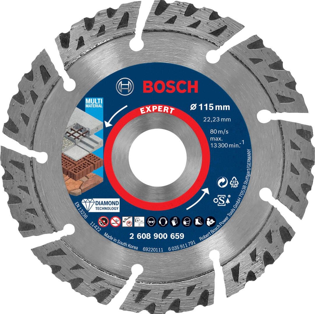 Bosch EXPERT MultiMaterial dijamantska rezna ploča 115 x 22, 23 x 2, 2 x 12 mm, 2608900659