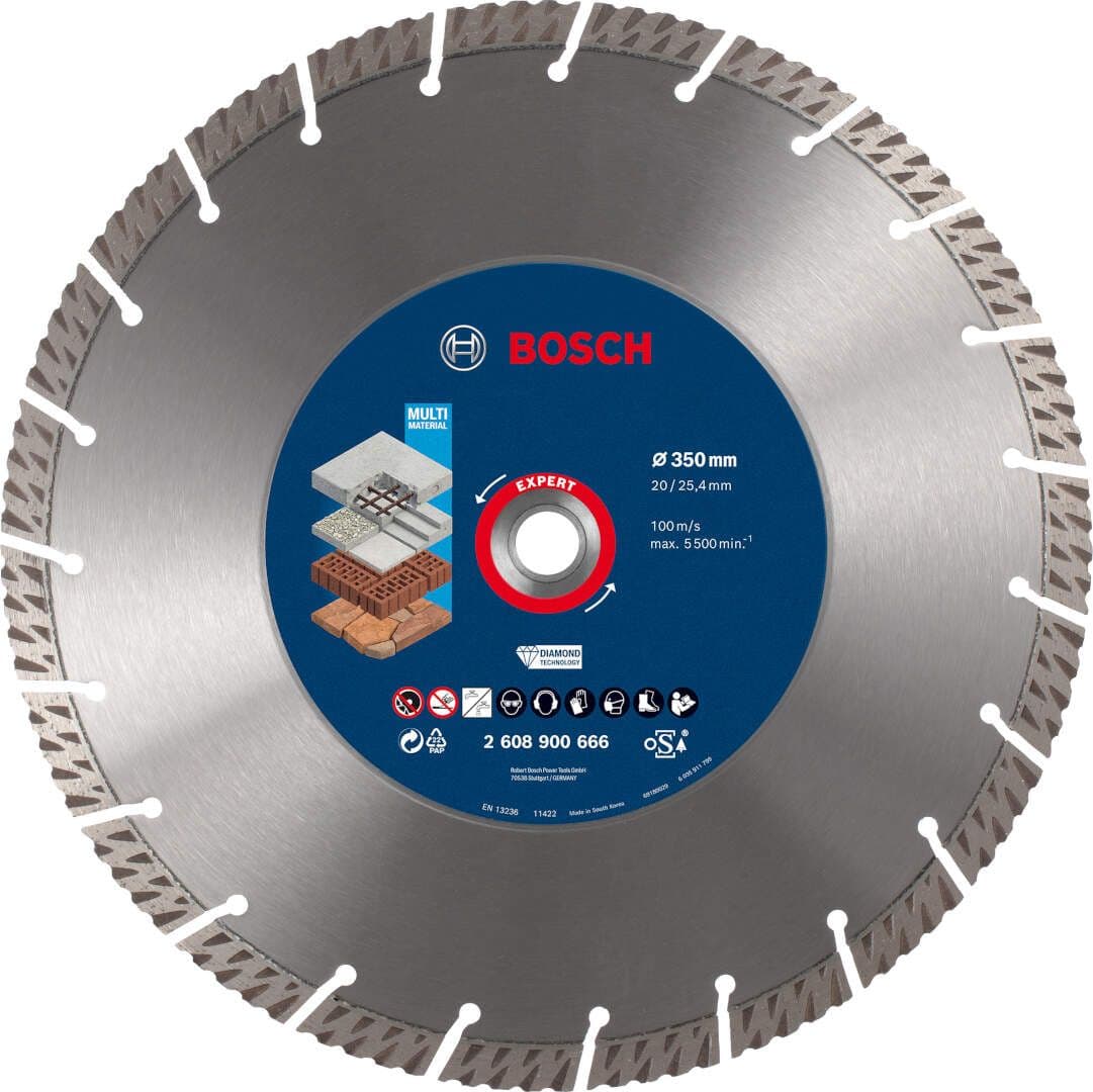 Bosch EXPERT MultiMaterial dijamantska rezna ploča 350 x 20/25, 40 x 3, 3 x 15 mm, 2608900666