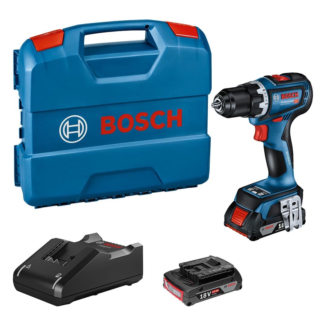 Bosch GSR 18V-90 C akumulatorska bušilica/odvrtač, 2x2,0 Ah + plastični kofer, 06019K6020