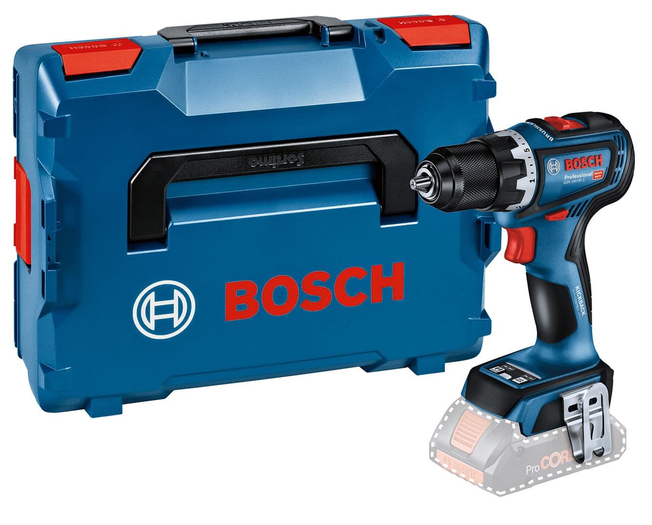 Bosch GSR 18V-90 C akumulatorska bušilica/odvrtač Solo, bez baterije i punjača + L-Boxx kofer, 06019K6002