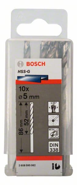 Bosch PRO Metal HSS-G burgija za bušenje metala 5x52x86 mm 10/1, 2608595062