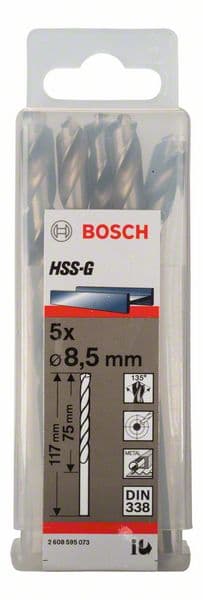 Bosch 2608595073 Burgije za metal HSS-G, DIN 338, 8.5x75x117mm, 10/1