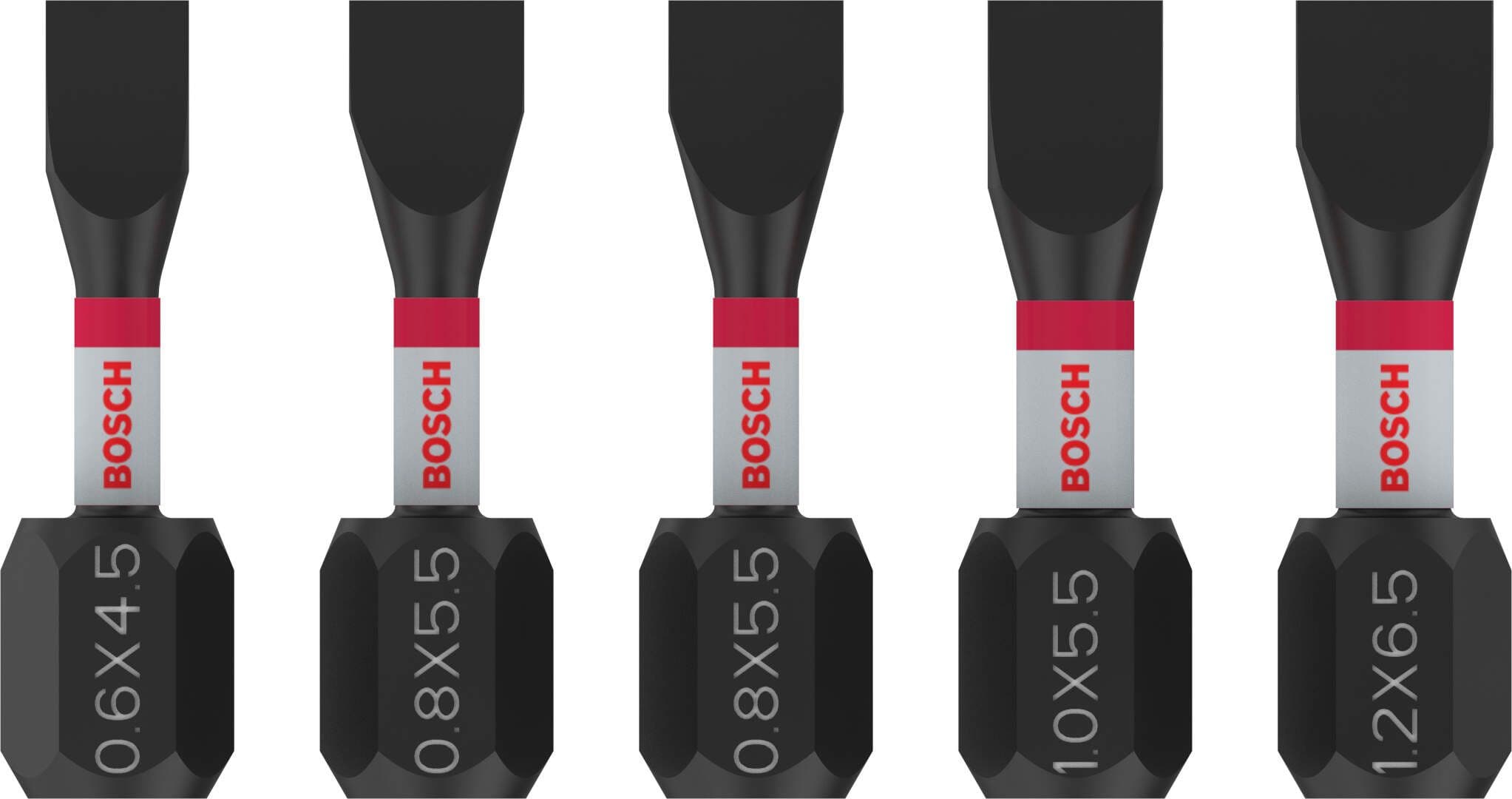 Bosch PRO pljosnati Impact bitovi SL4.5, SL5.5x2, SL5.5, SL6.5, 25 mm 5/1, 2608521U60