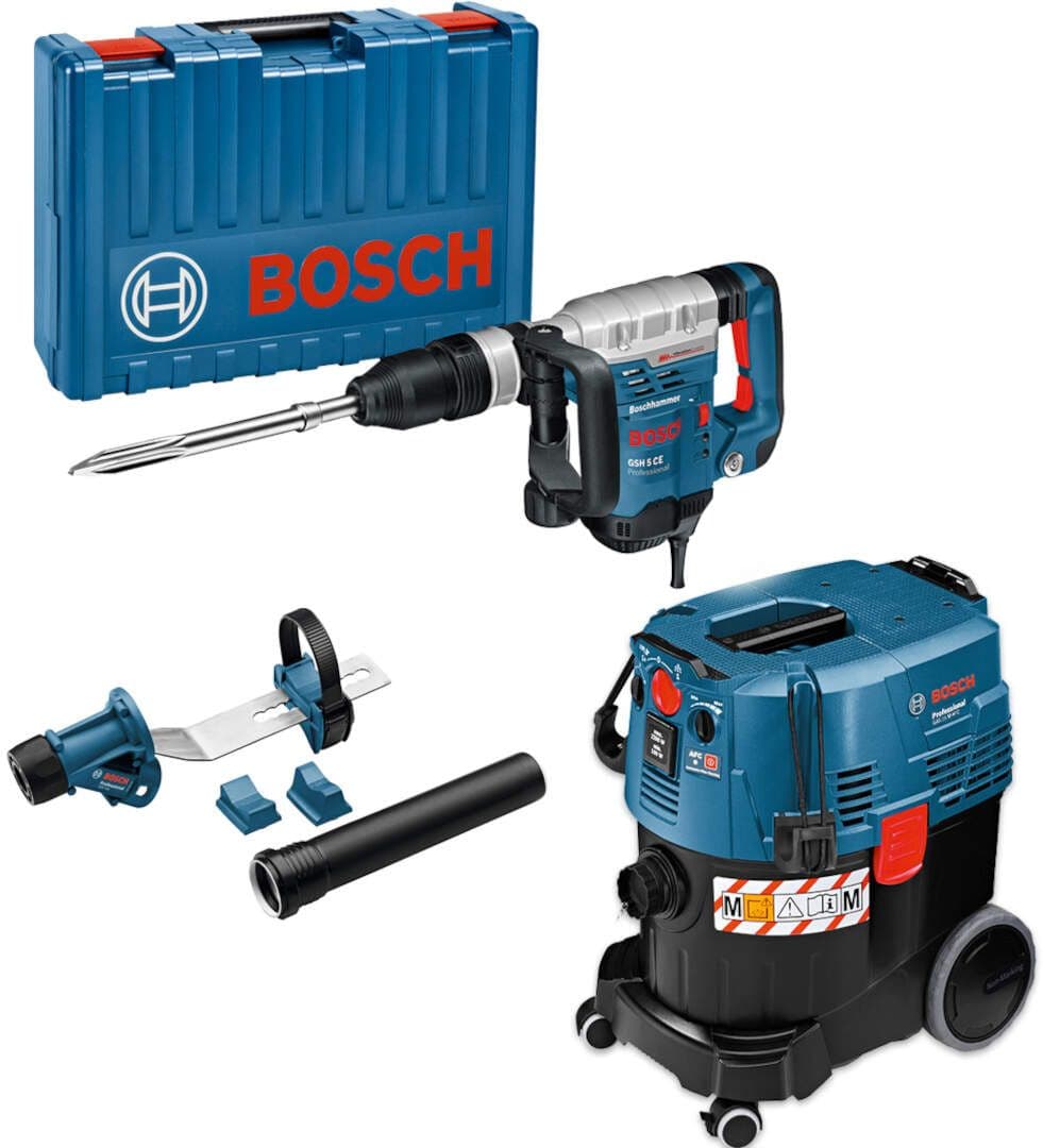 Bosch set alata SDS-max Elektro-pneumatski čekić GSH 5 CE + industrijski usisivač GAS 35 M AFC + GDE max, 0615A5004M
