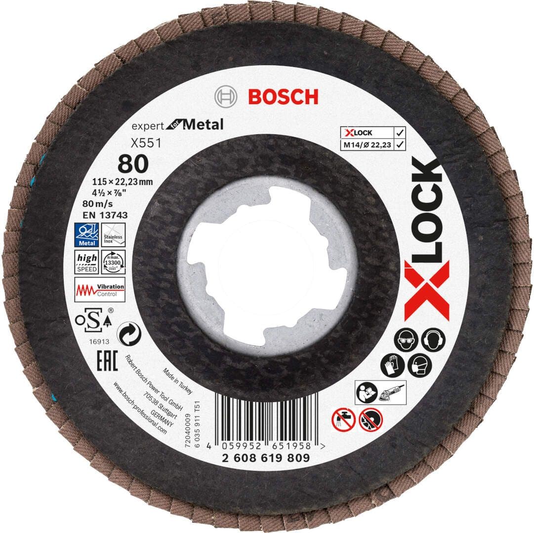 Bosch X-LOCK flap disk X551 P80 115 mm ugaoni, 2608619809
